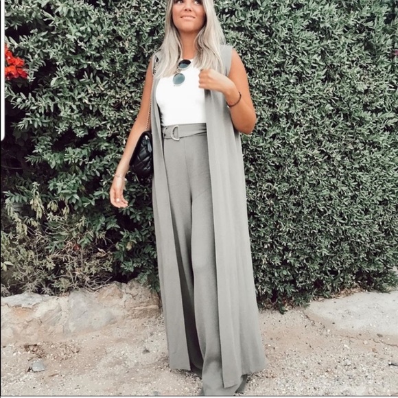 ZARA BNWT Wide Leg Belted Knit Pants - Picture 6 of 8